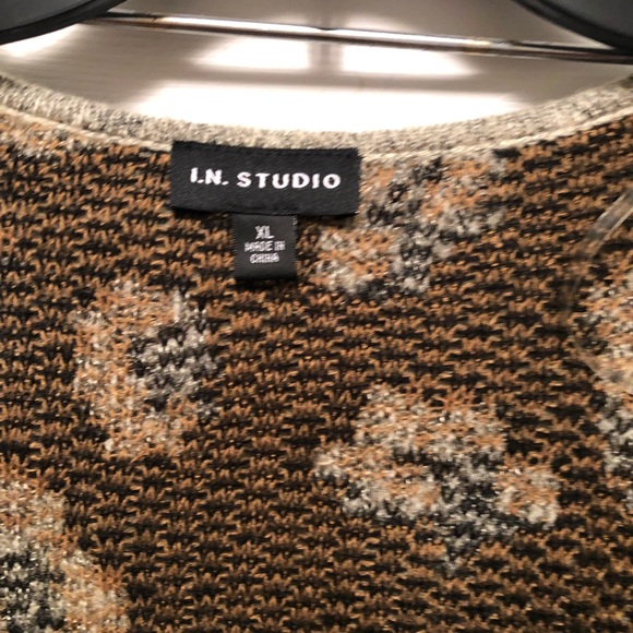 I.N. Studio multi color open front cardigan - Picture 2 of 3